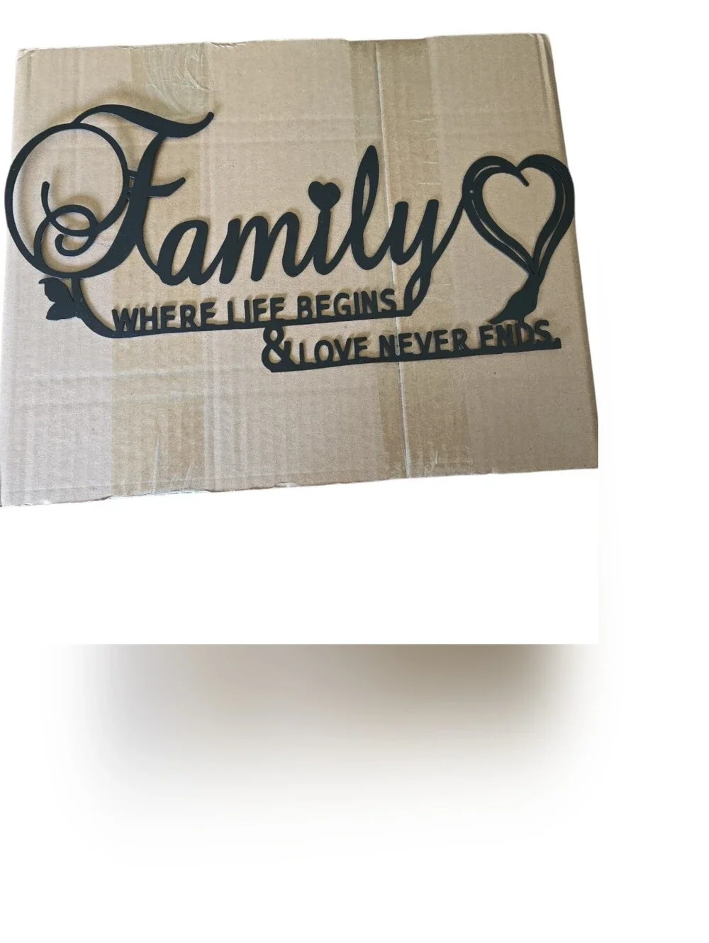 Family Wall Sign - Black Metal Inspirational Home Wall Decor